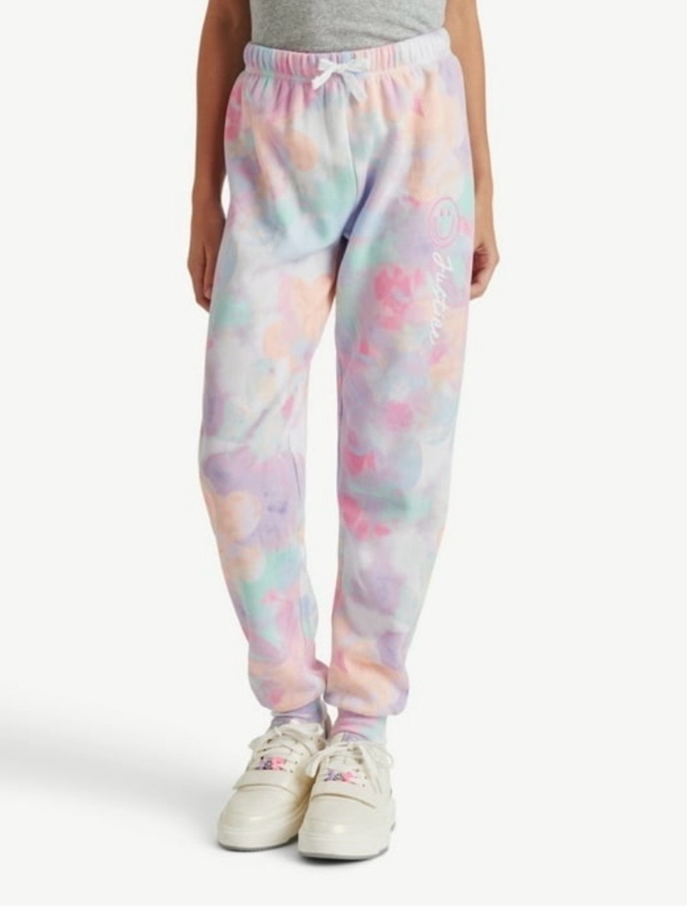Justice Pastel Tie-Dye Fleece Everyday Joggers - Pink, Purple, Blue, Mint-S 7/8